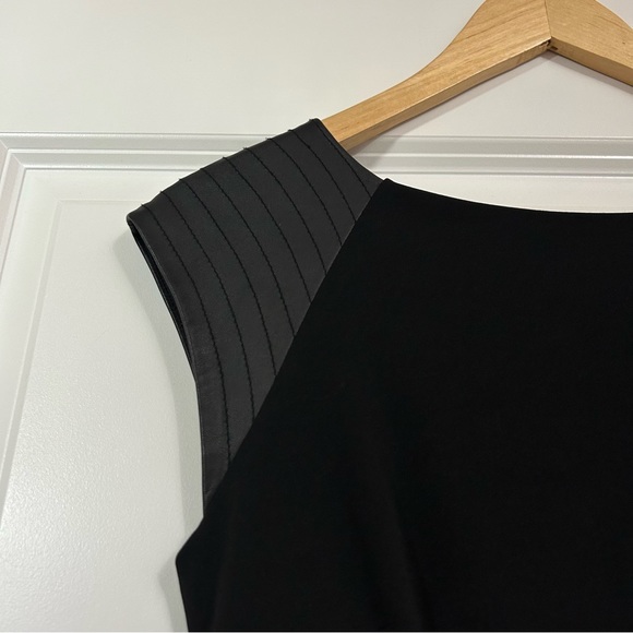 NWOT Rudsak leather shoulder black stretchy shift dress - Picture 2 of 5